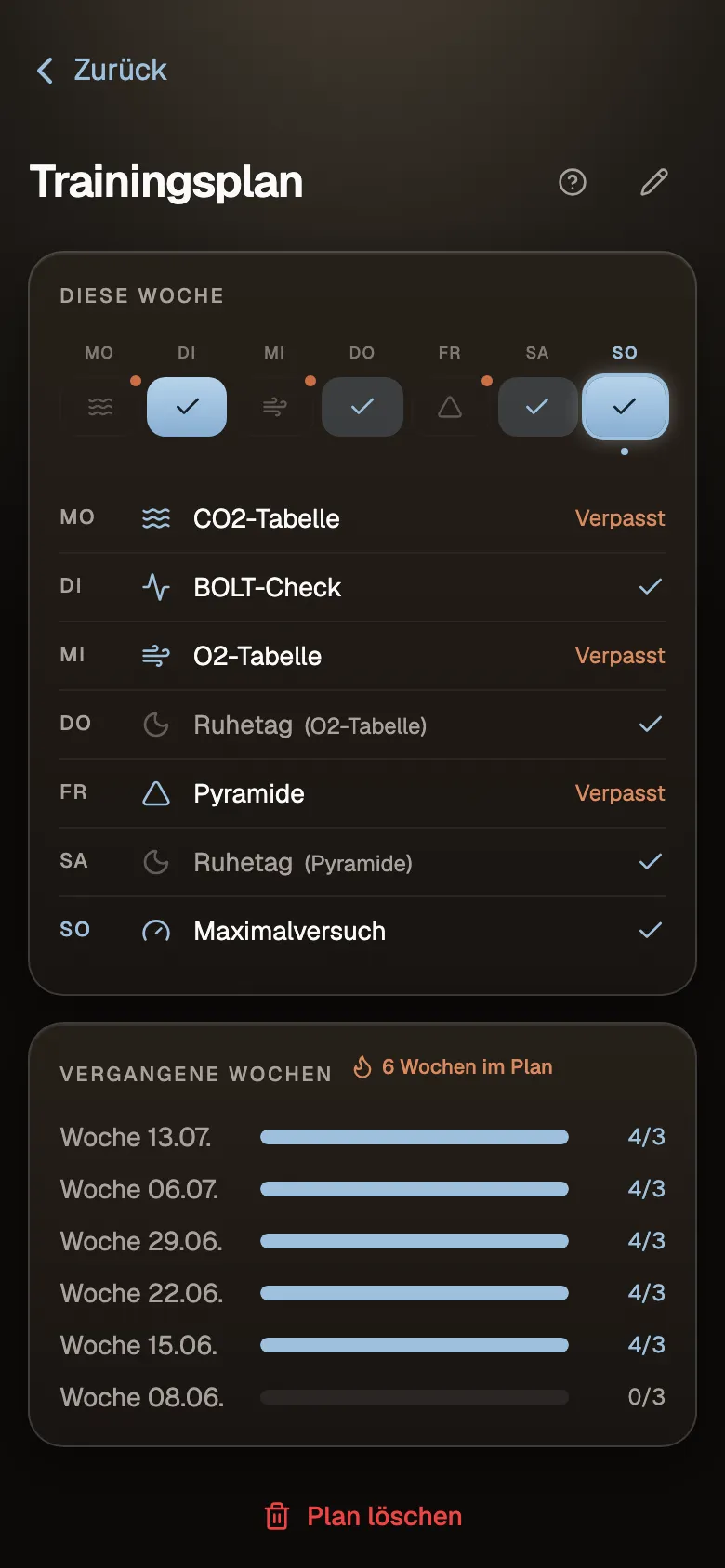 Trainingsplan